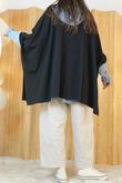 Oversized Sweatshirt Zip Cape Black /5=